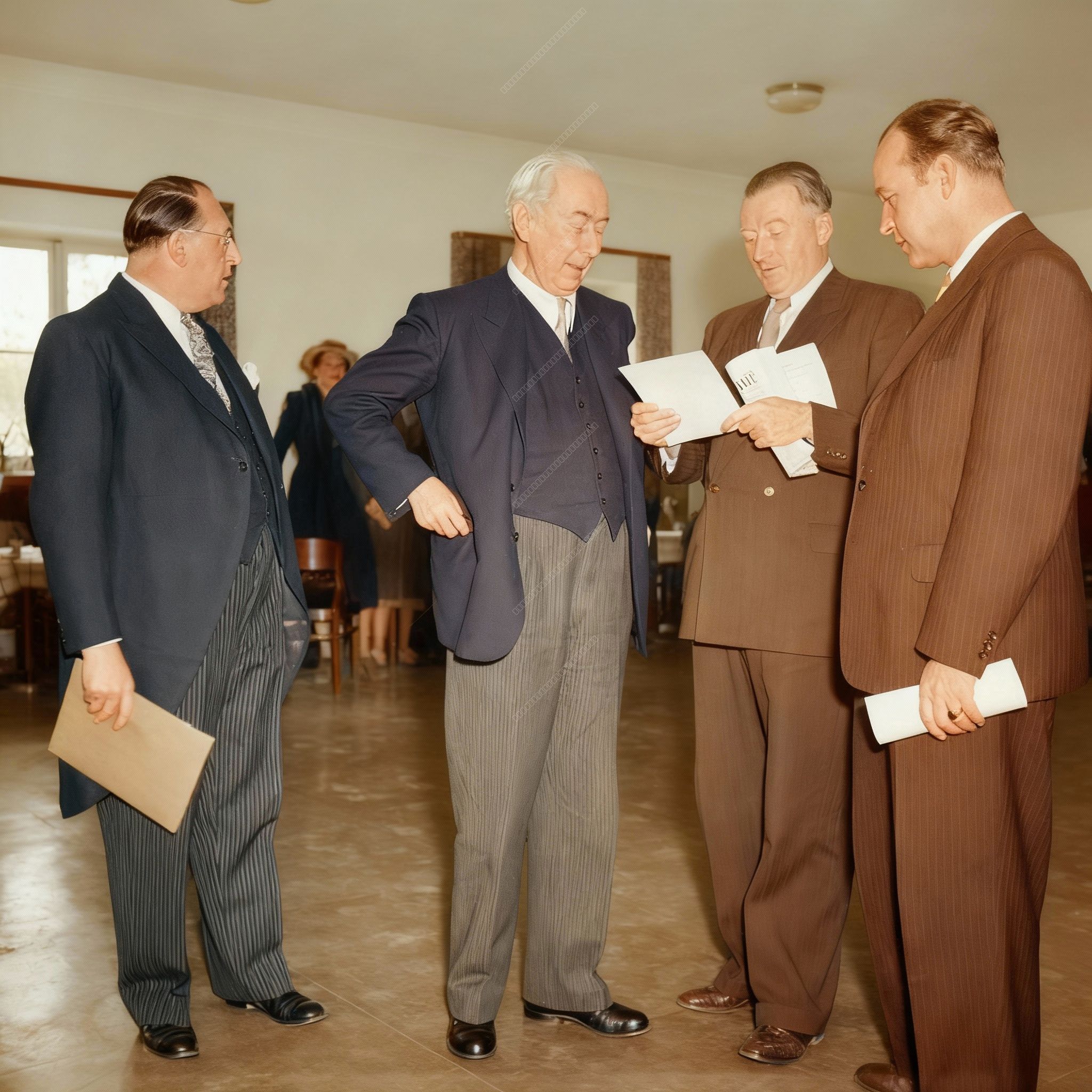 Formal Meeting of Bavarian or German Dignitaries in the 1950s